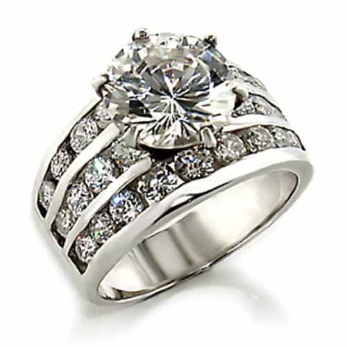 Sterling Silver CZ Round Bezel Solitaire Pendant view 1
