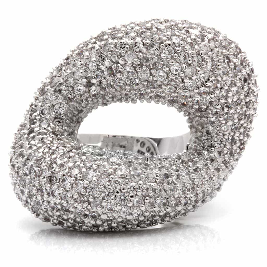 Brass CZ Pavé Split Dome Ring | The Stainless Jewelry view 3