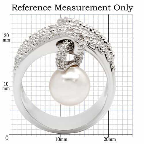 Brass Pearl CZ Spiral Wrap Ring | The Stainless Jewelry view 2