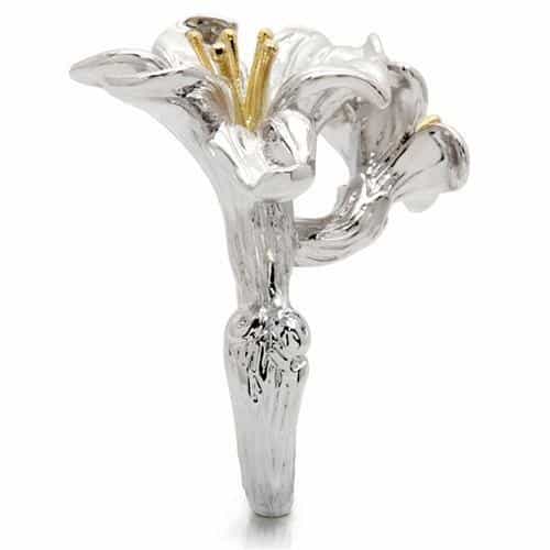 Brass Lily Flower Bee Ring | The Stainless Jewelry view 6