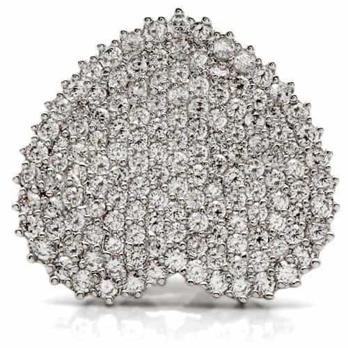 Brass CZ Heart Pavé Dome Ring | The Stainless Jewelry view 3