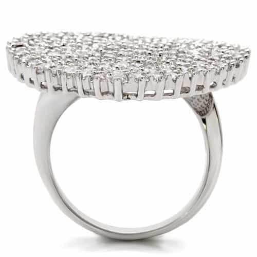 Brass CZ Heart Pavé Dome Ring | The Stainless Jewelry view 4
