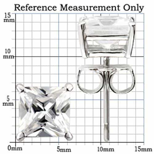 Sterling Silver CZ Round Solitaire Stud Earrings view 2