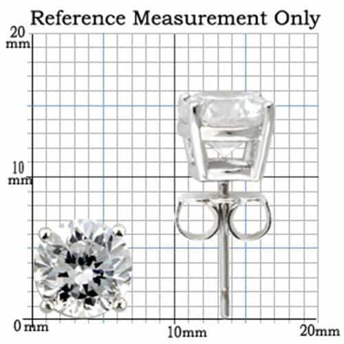 Sterling Silver Round Diamond Stud Earrings view 2
