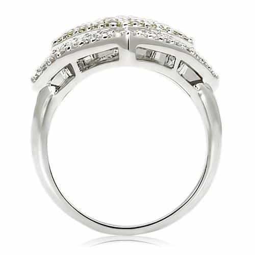 Brass CZ Pavé Yellow Center Square Ring | The Stainless Jewelry view 4