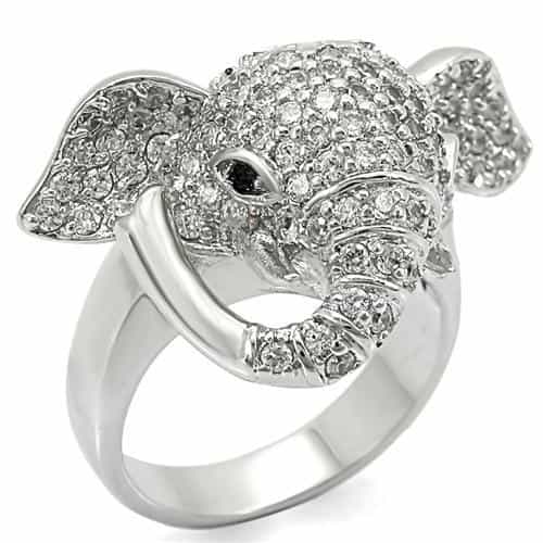 Brass Crystal Elephant Ring | The Stainless Jewelry view 9
