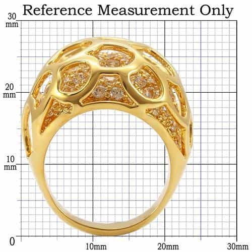 Brass Gold CZ Openwork Dome Ring | The Stainless Jewelry view 2