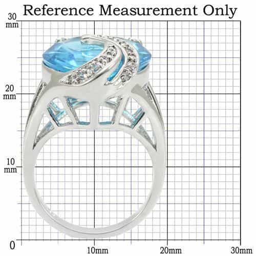 Brass Blue Topaz CZ Bypass Cocktail Ring | The Stainless Jewelry view 2