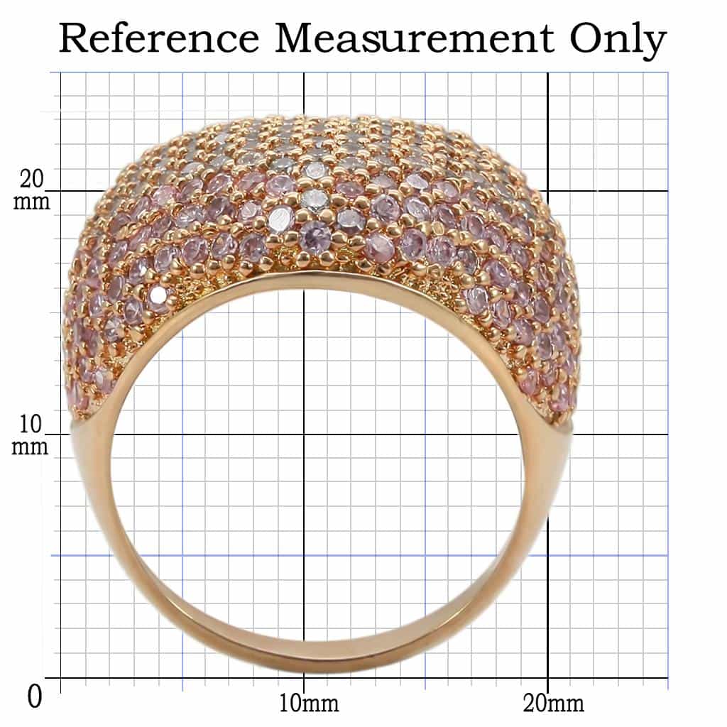 Brass Rose Gold CZ Pavé Heart Ring view 3