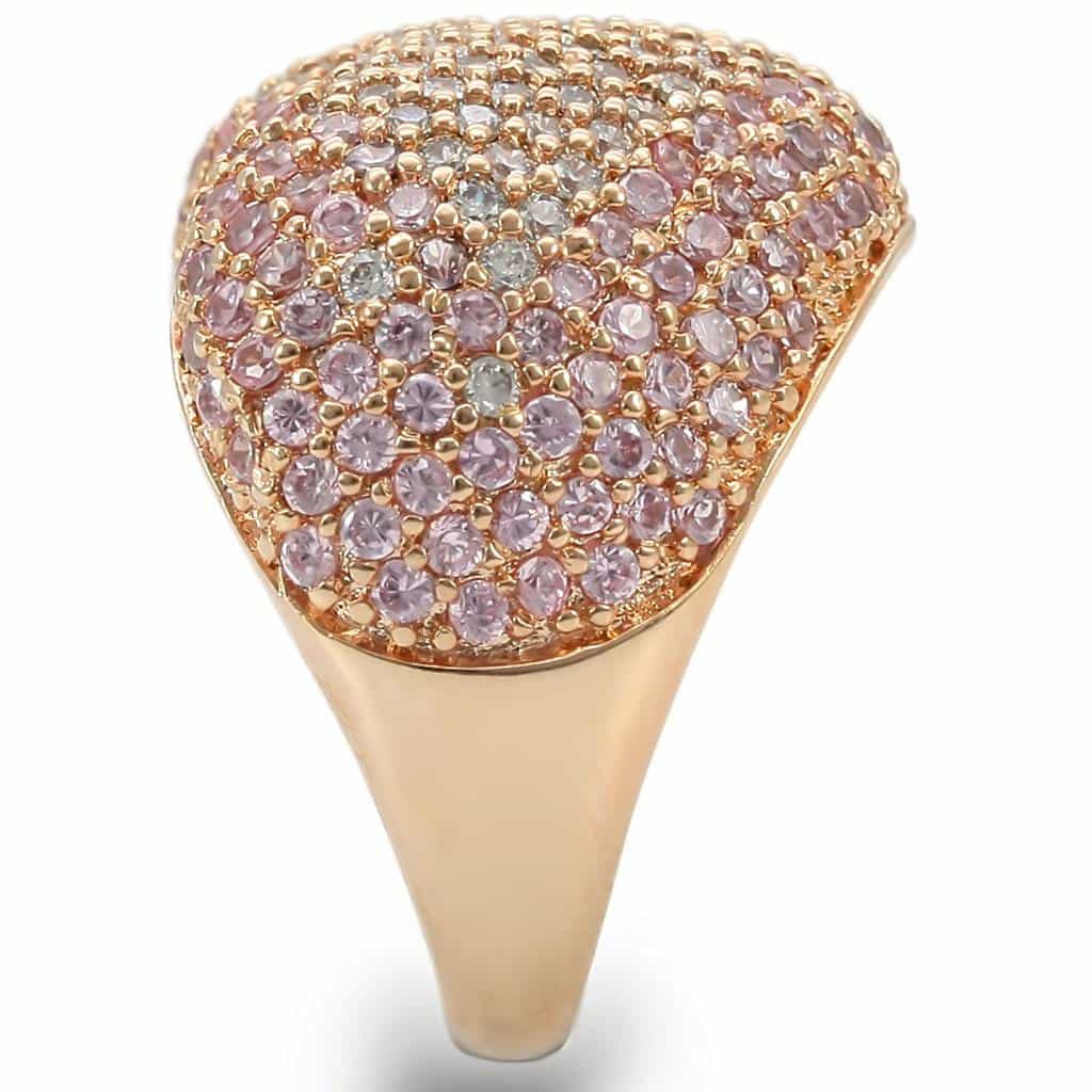 Brass Rose Gold CZ Pavé Heart Ring view 11