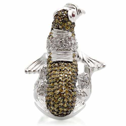Brass Crystal Lion Ring view 5