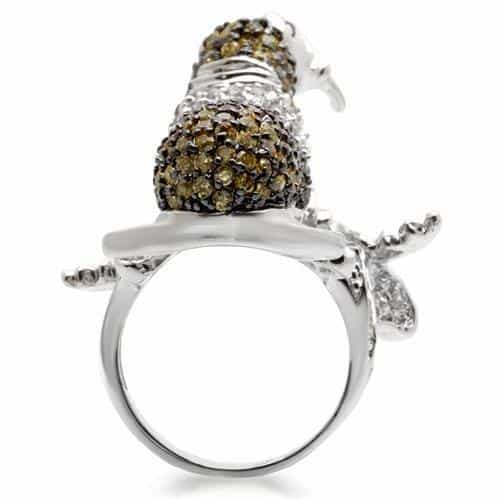 Brass Crystal Lion Ring view 9