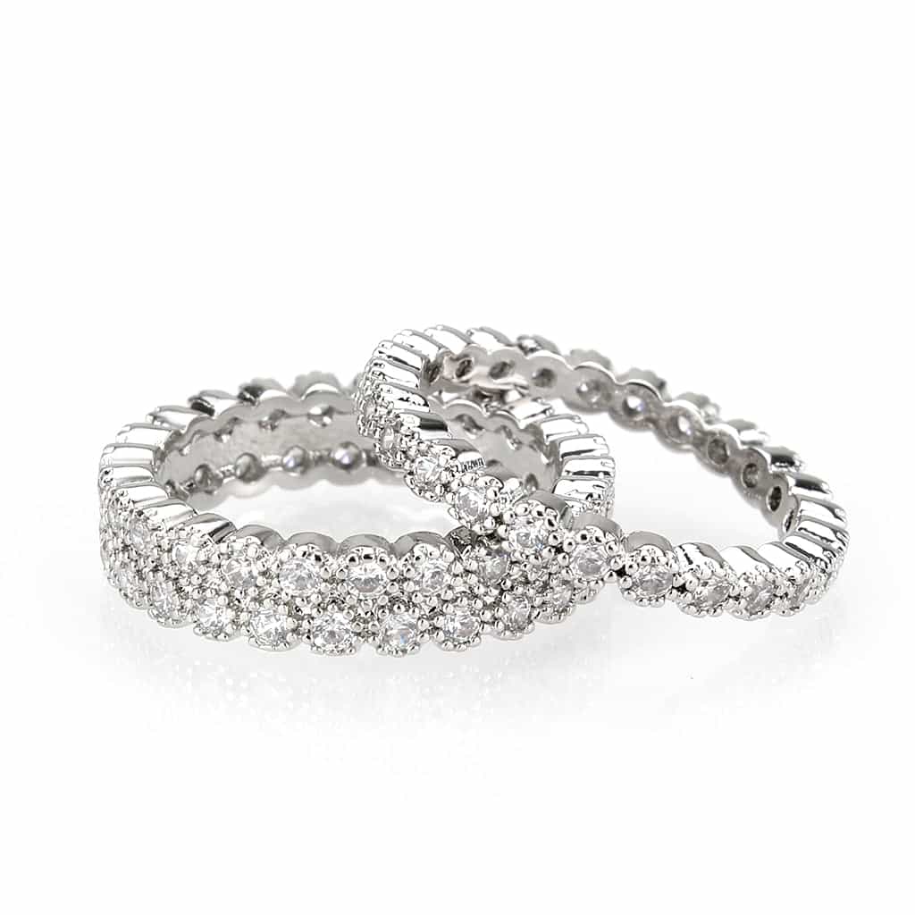 Brass CZ Round Bezel Bubble Full Eternity Ring view 5