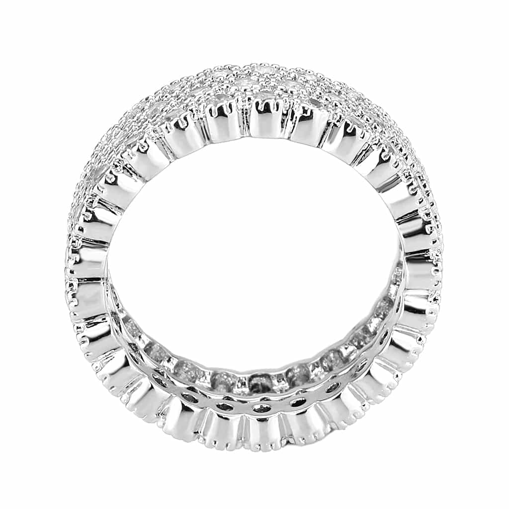 Brass CZ Round Bezel Bubble Full Eternity Ring view 7