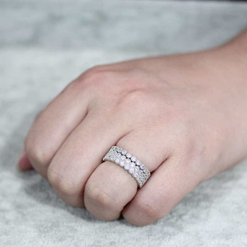 Brass CZ Round Bezel Bubble Full Eternity Ring view 11
