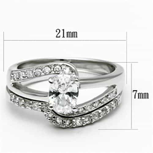 Brass CZ Round Solitaire V-Band Set Ring view 3