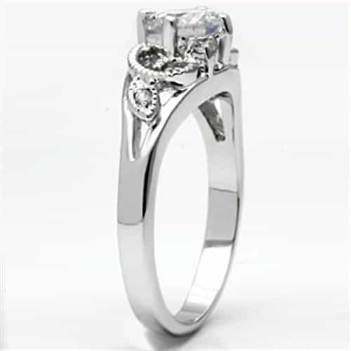 Brass CZ Round Infinity Mask Solitaire Ring view 7