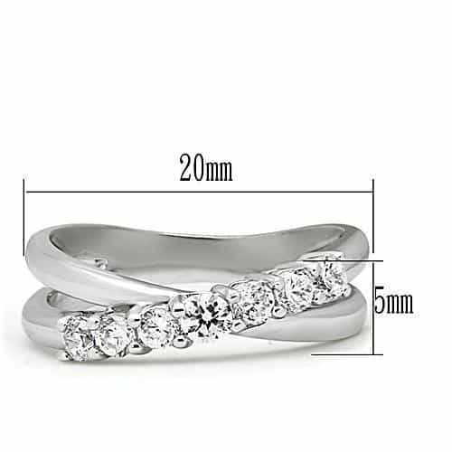 Brass CZ Five Stone Graduated Prong Ring view 3