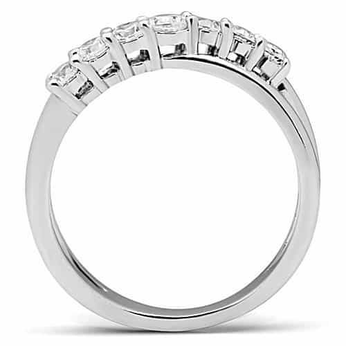 Brass CZ Five Stone Graduated Prong Ring view 5