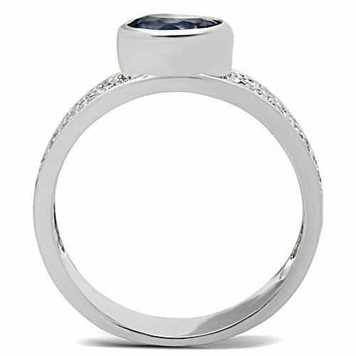 Brass Tanzanite Round Bezel Pavé Wide Ring view 5
