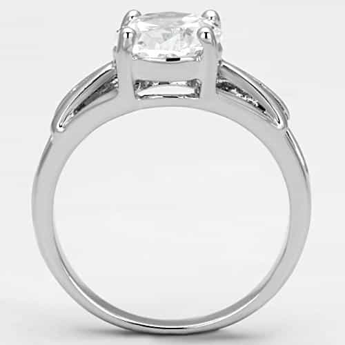 Brass Clear CZ Oval Solitaire Split Shank Ring view 5