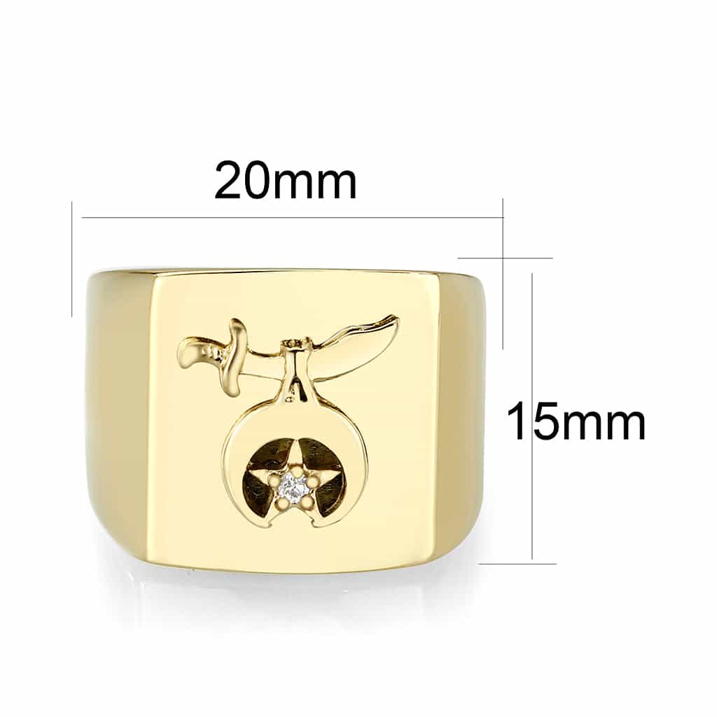 Brass Gold Anchor Signet Ring view 3