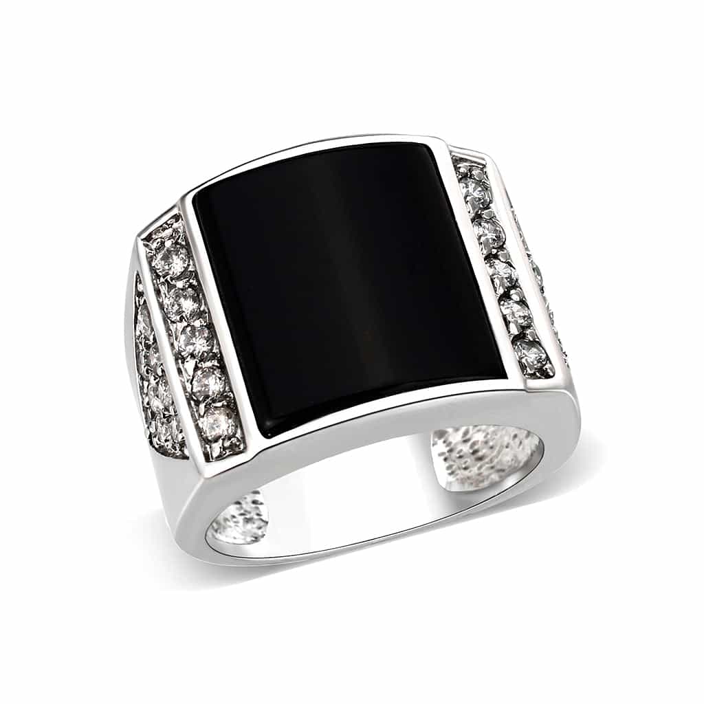Brass Plain Band Ring Black view 1
