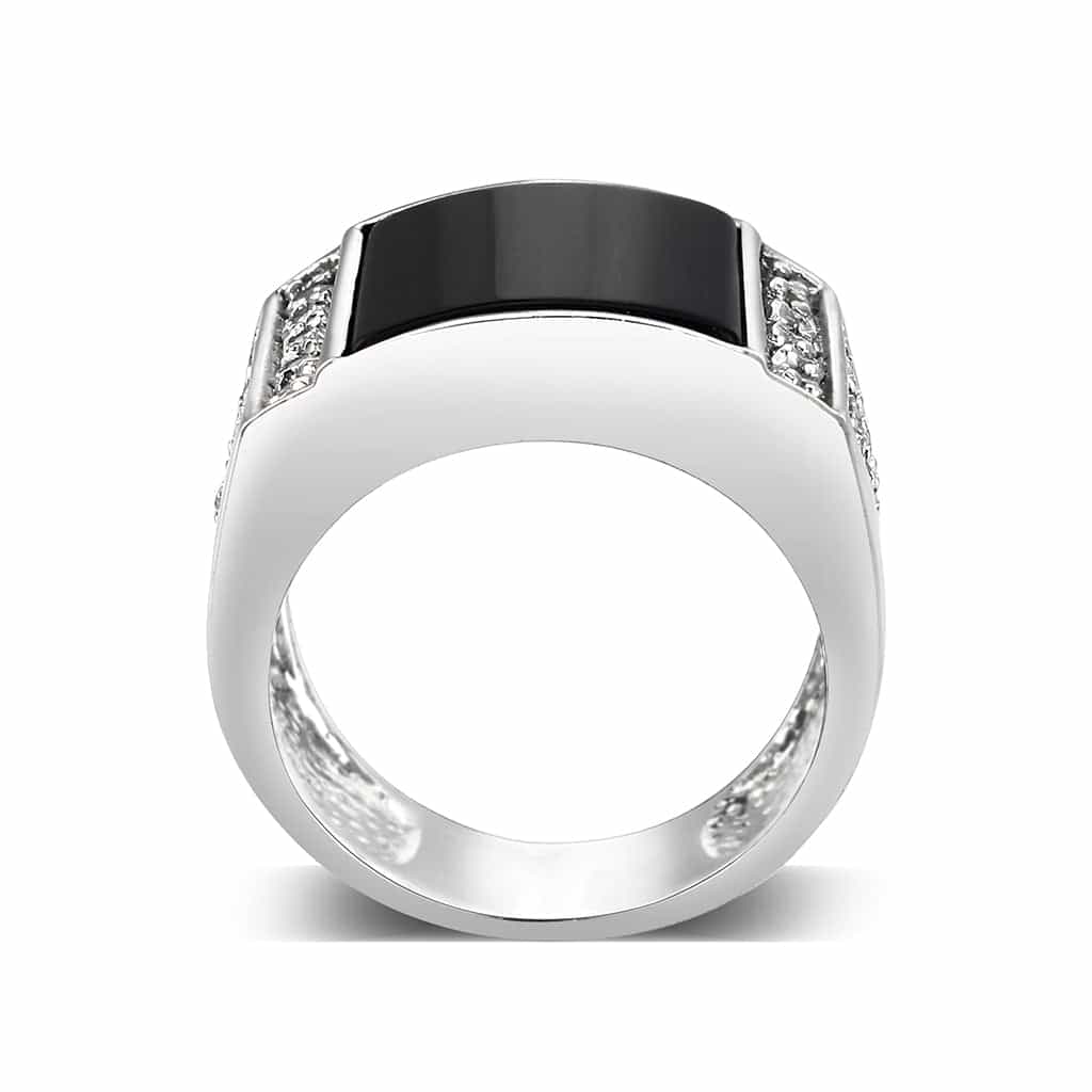 Brass Plain Band Ring Black view 3