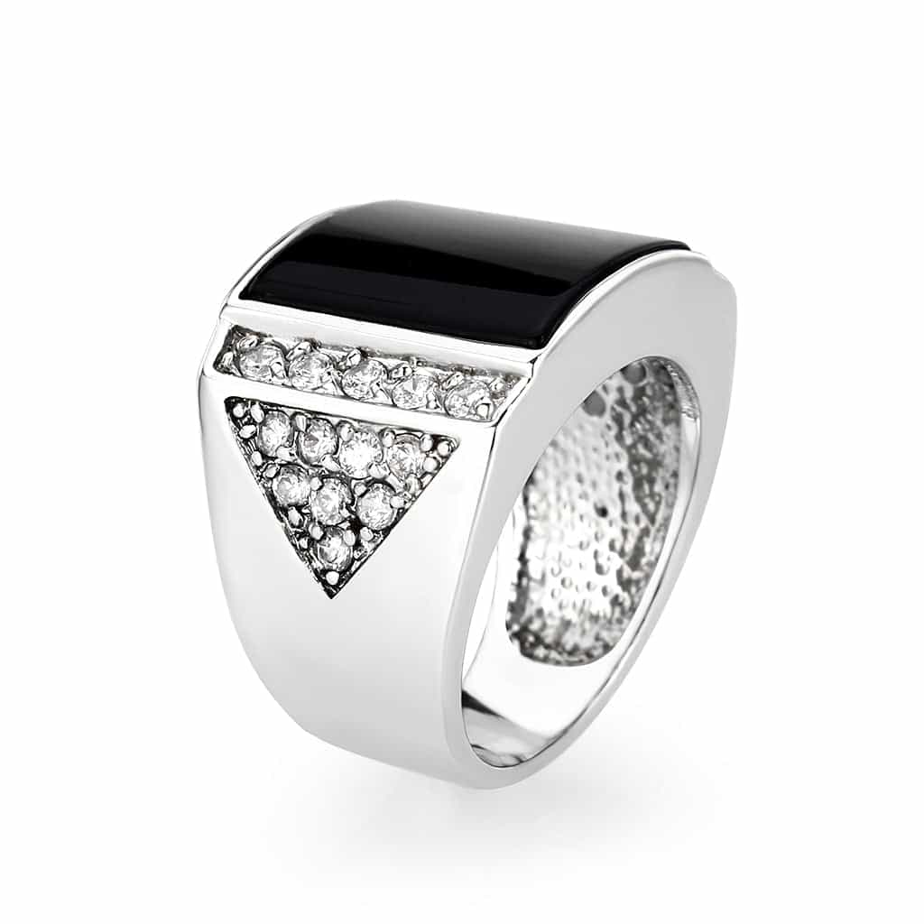 Brass Plain Band Ring Black view 4