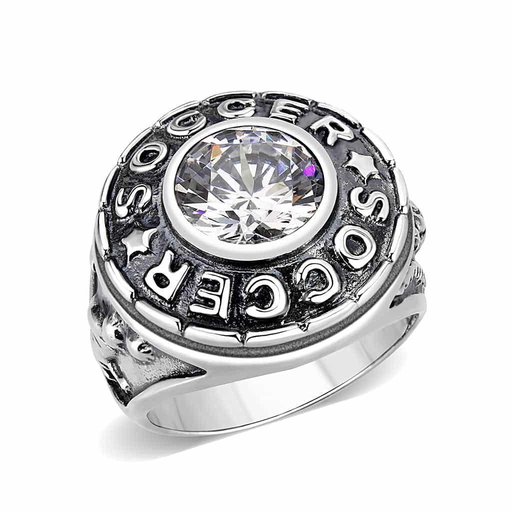 Sterling Silver Clear CZ Solitaire Ring view 1