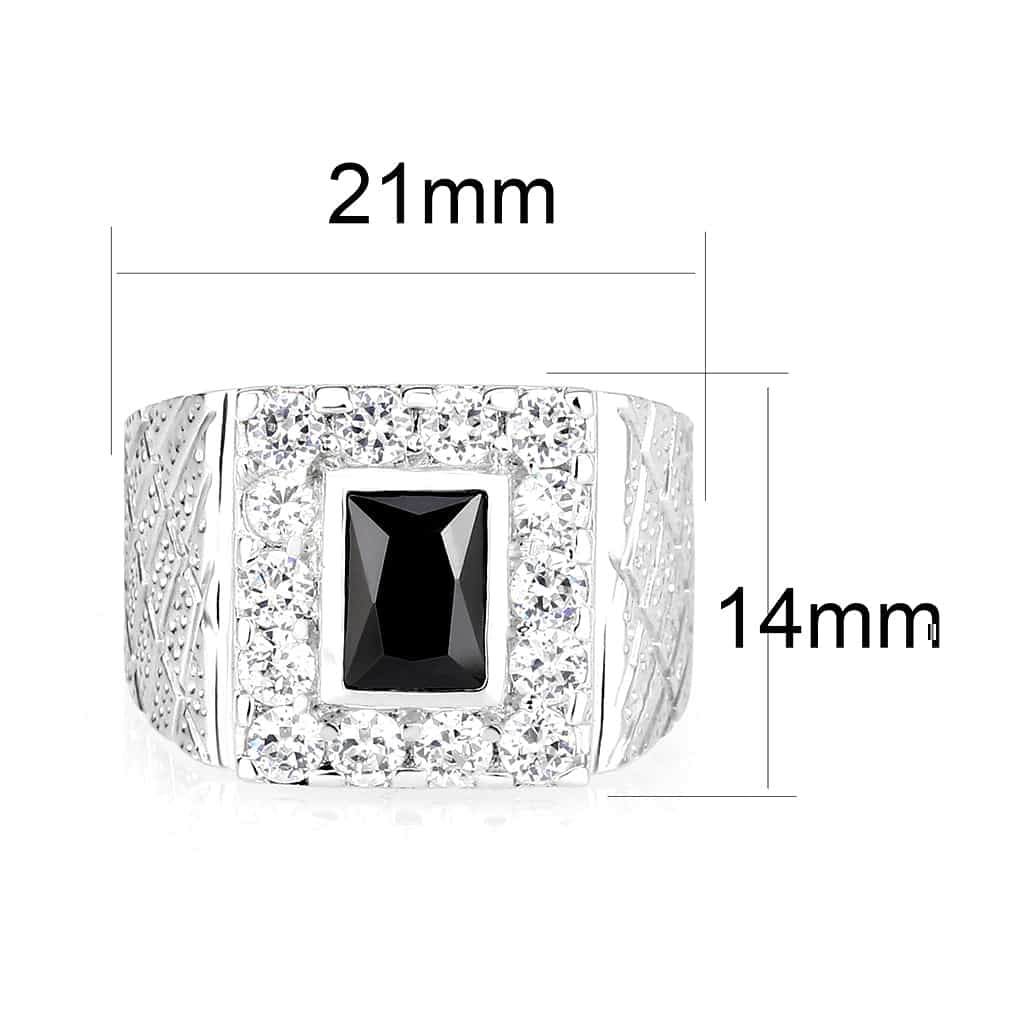 Sterling Silver Onyx Square Ring view 3