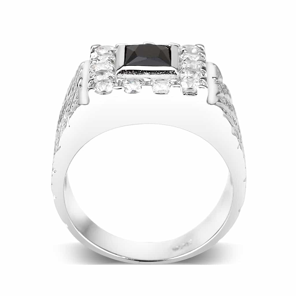 Sterling Silver Onyx Square Ring view 5