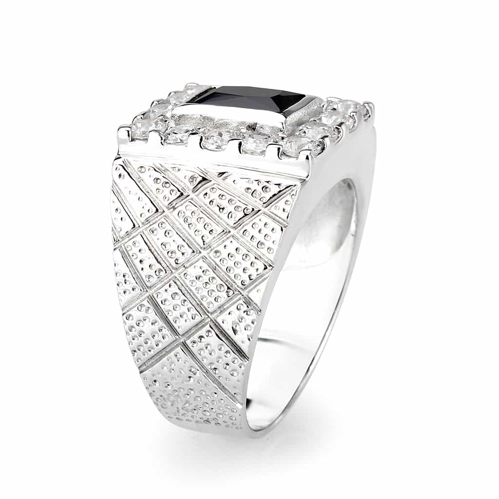 Sterling Silver Onyx Square Ring view 7