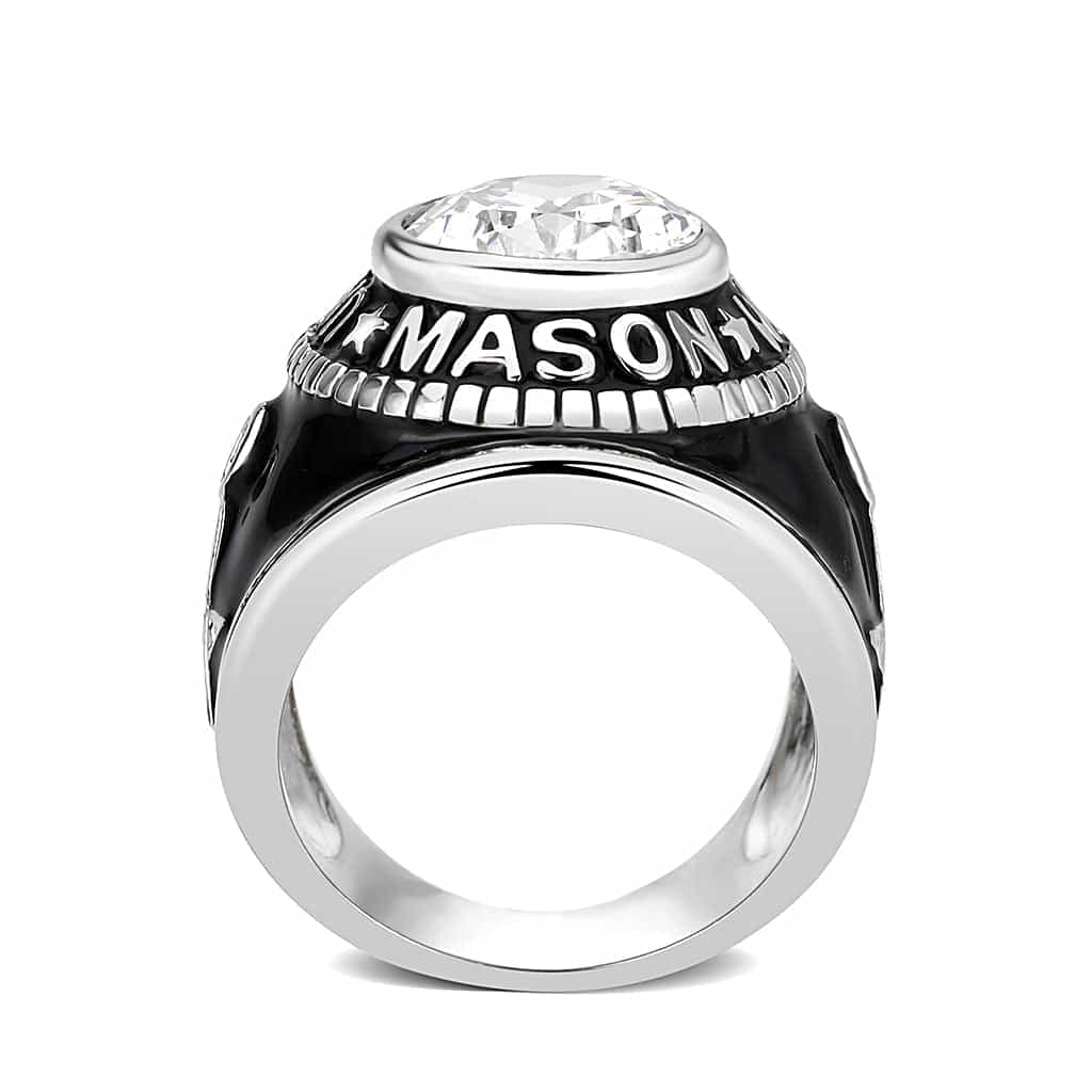 Sterling Silver CZ Solitaire Ring Clear view 3