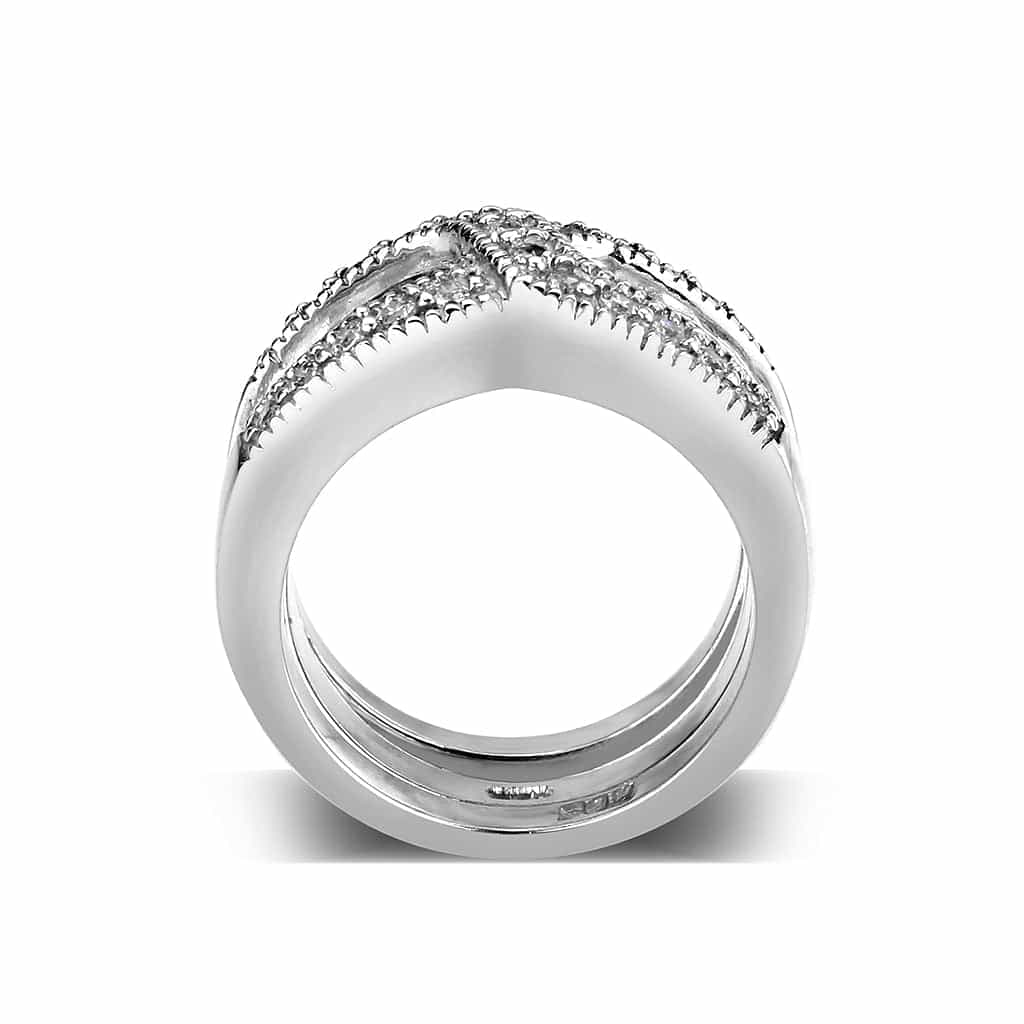 Sterling Silver CZ Center Ring view 5