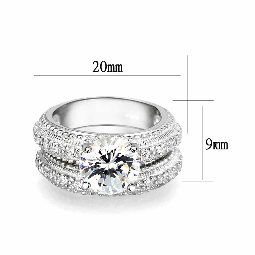 Sterling Silver CZ Emerald Cut Accent Ring view 3