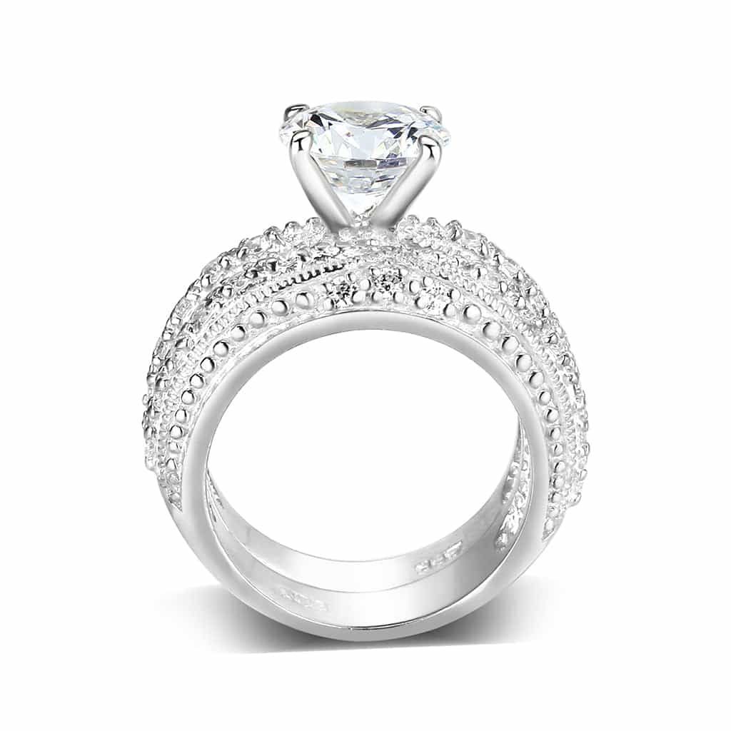 Sterling Silver CZ Emerald Cut Accent Ring view 5