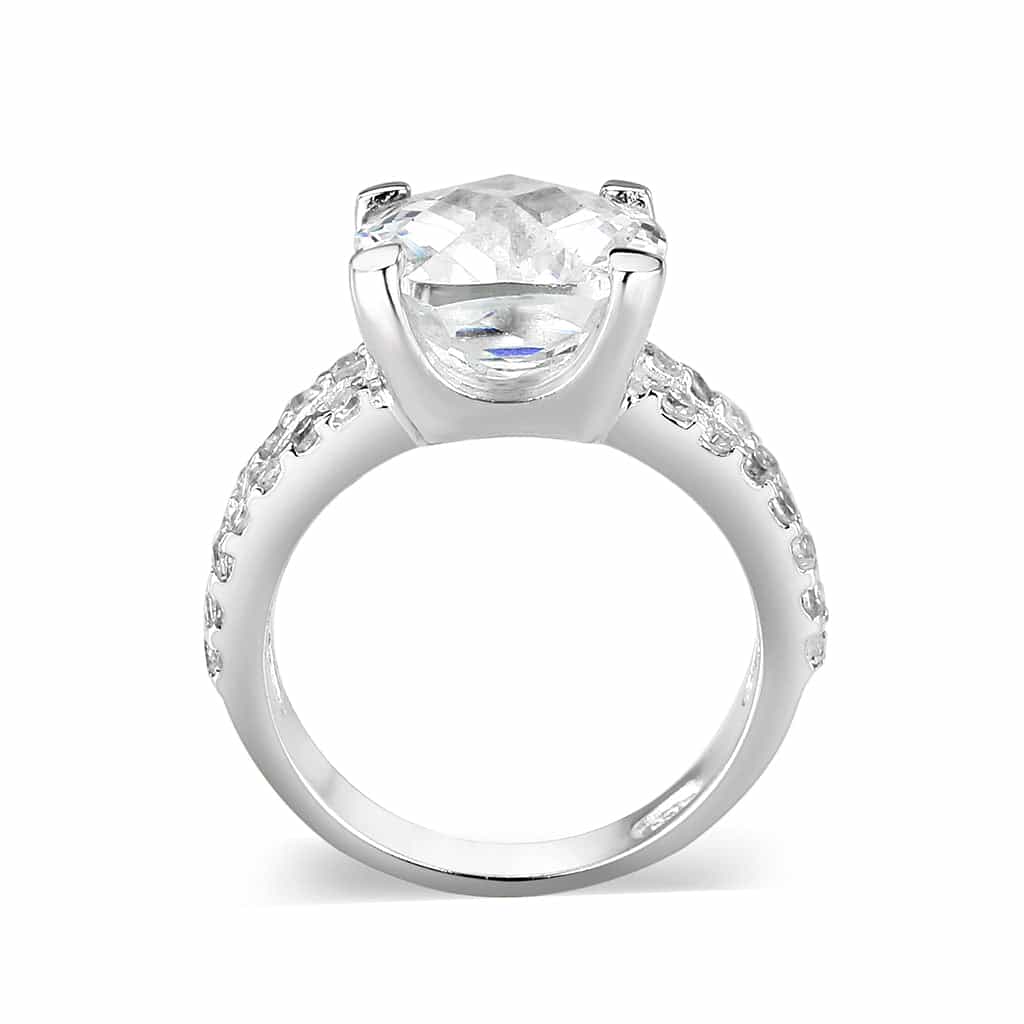 Sterling Silver CZ Round Solitaire Prong Ring view 5