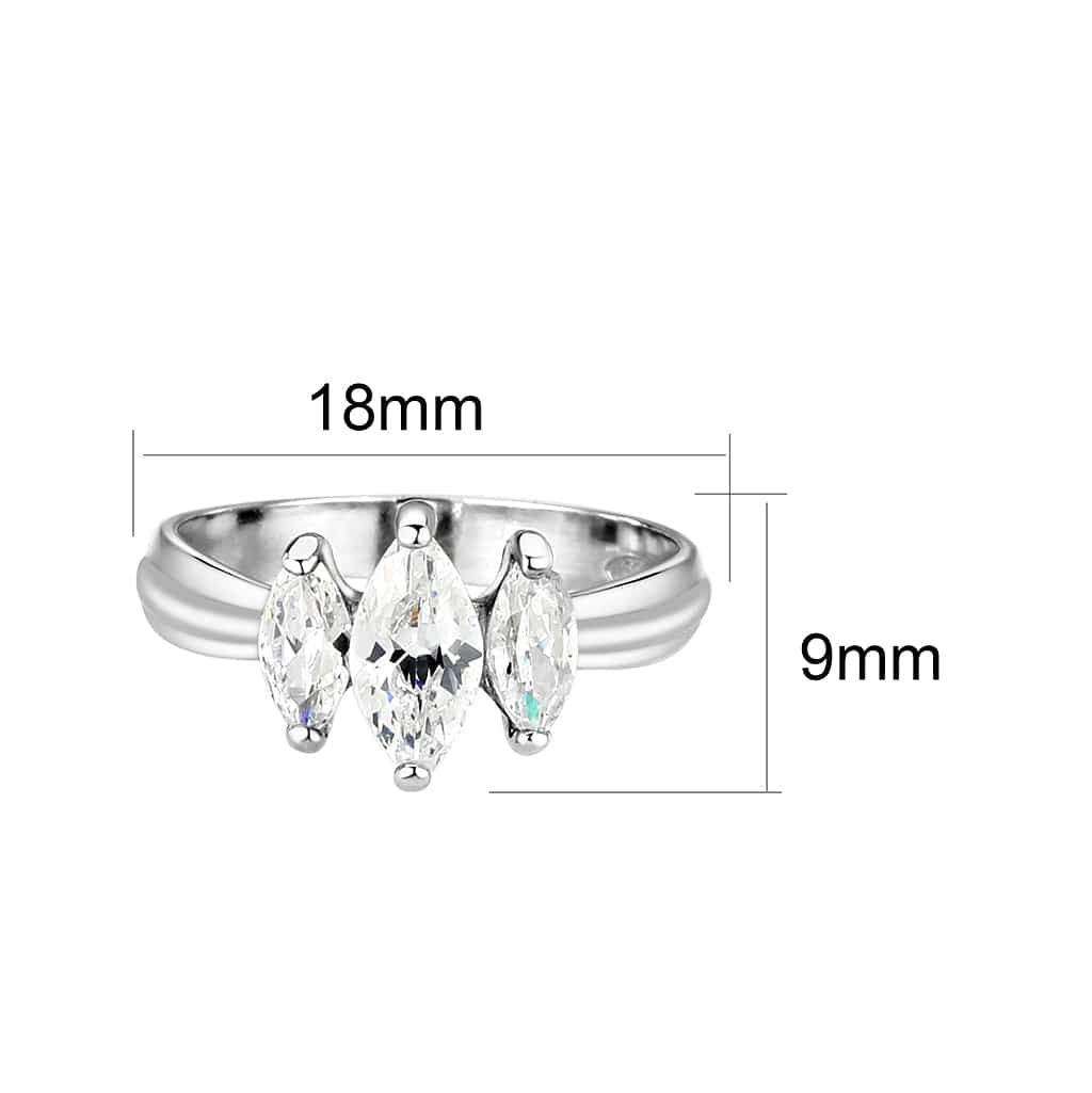 Sterling Silver Clear CZ Band Ring view 3