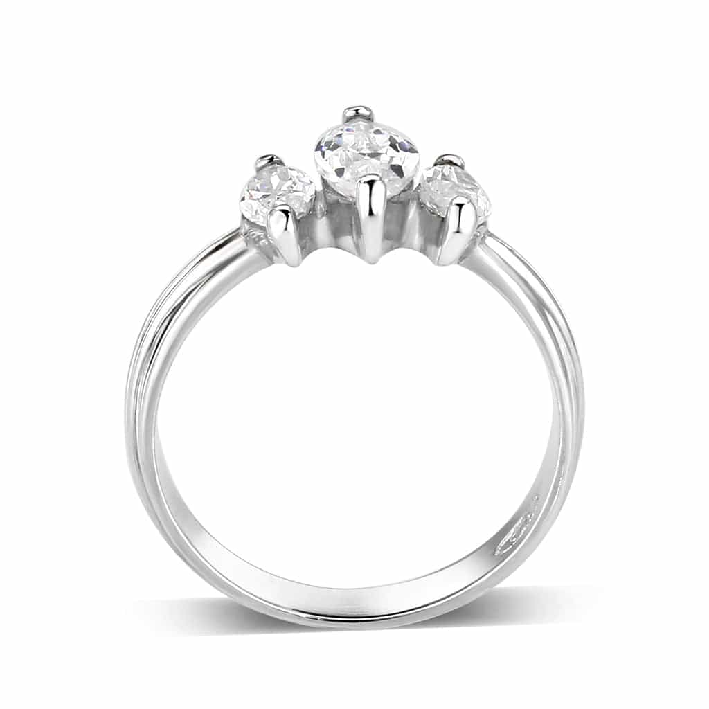 Sterling Silver Clear CZ Band Ring view 5