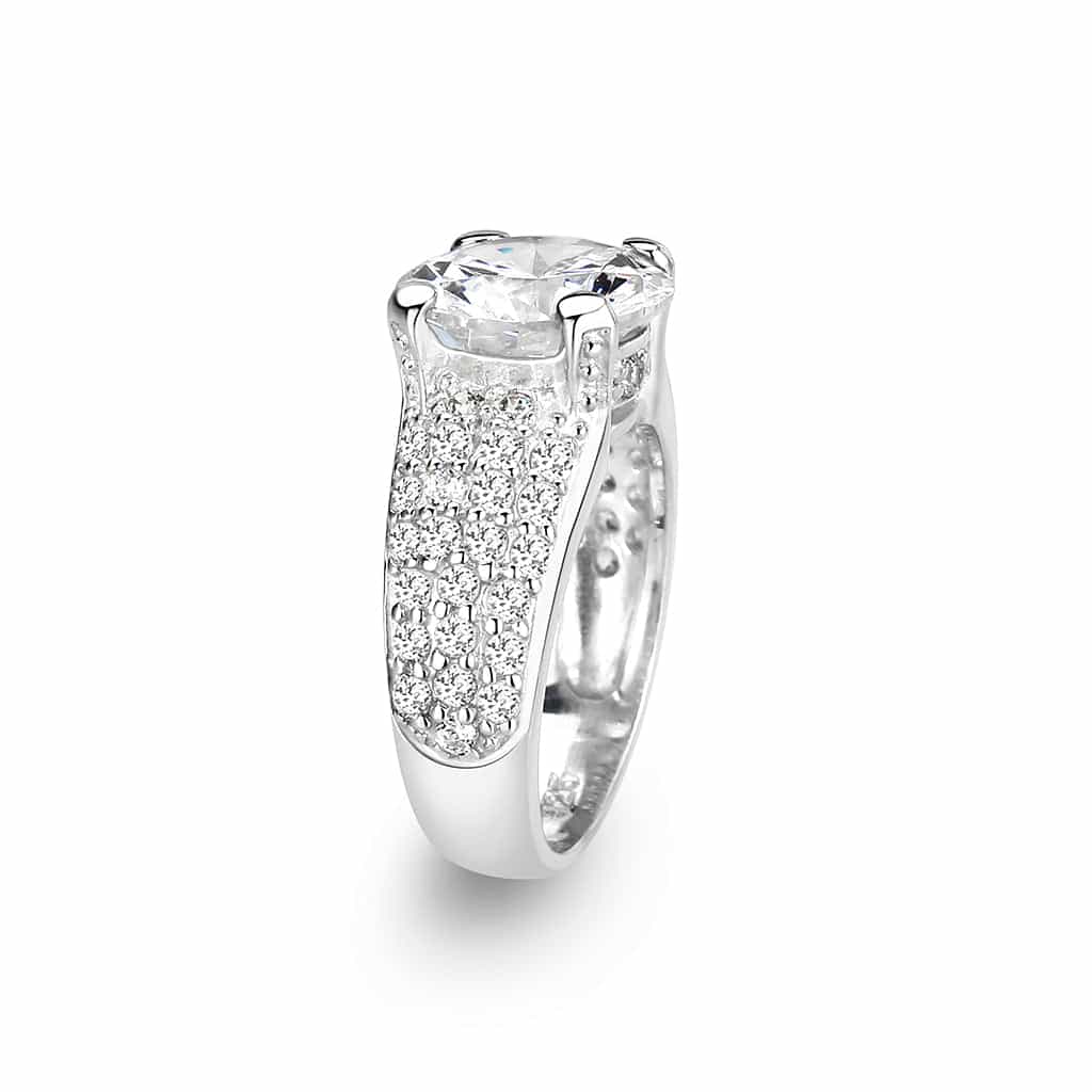 Sterling Silver CZ Round Prong Cathedral Ring view 7