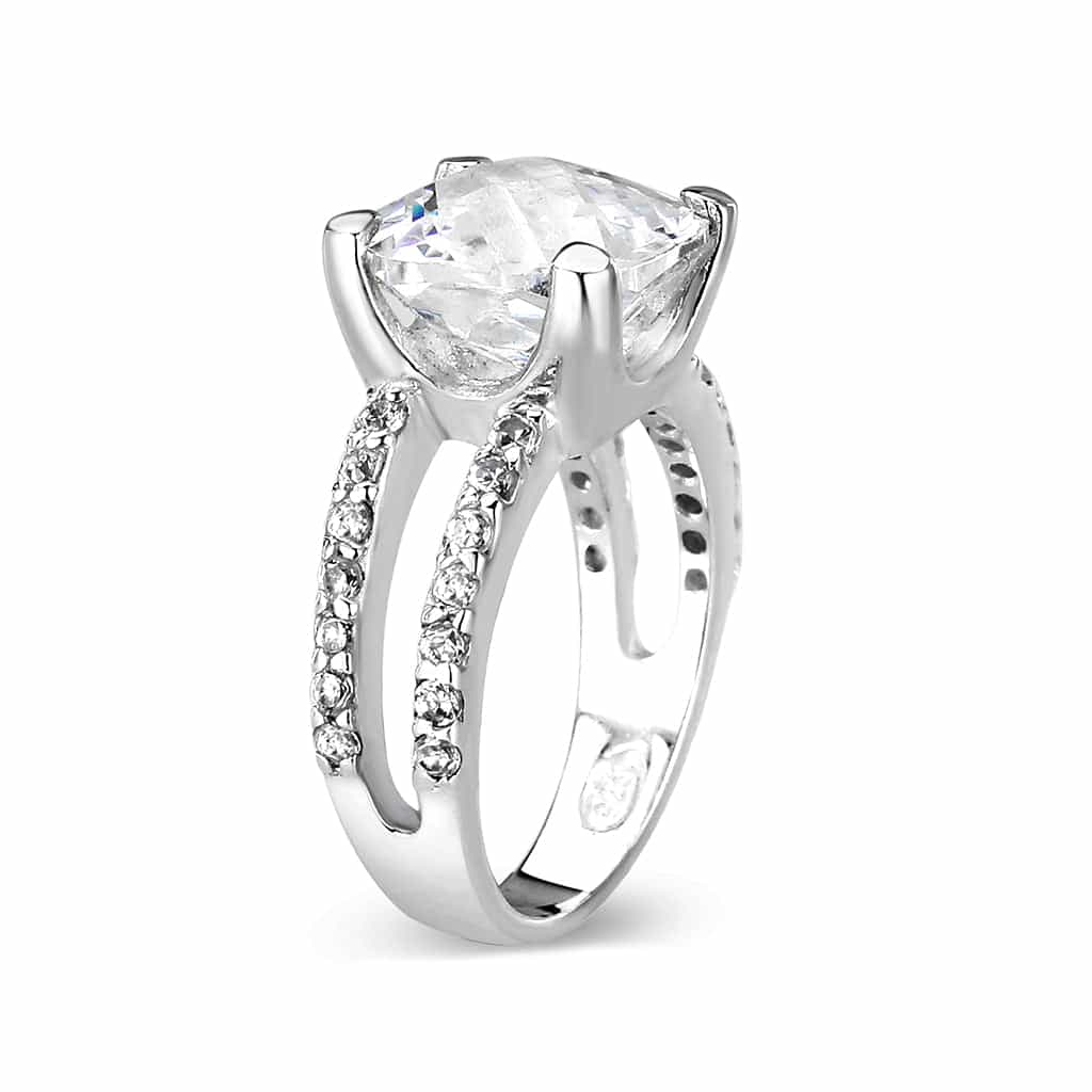 Sterling Silver CZ Round Solitaire Prong Ring view 7