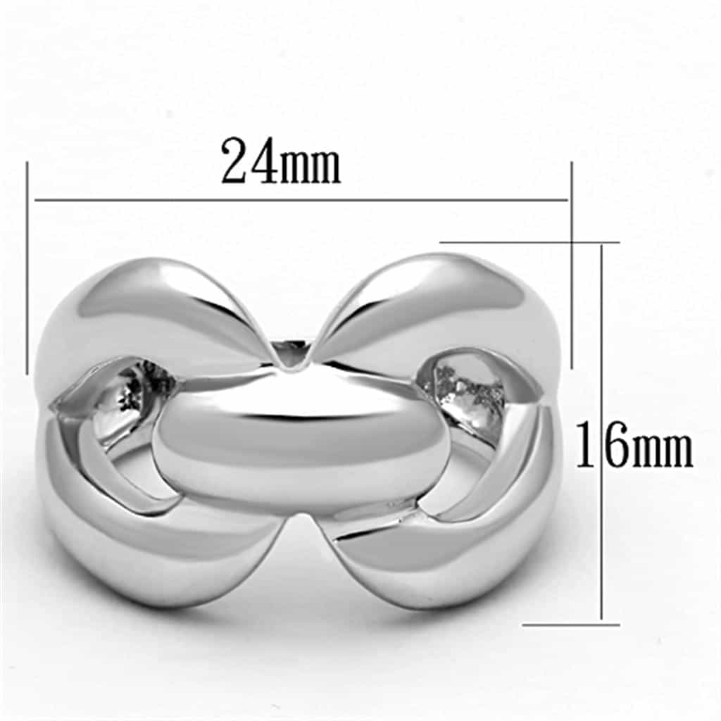 Brass Silver Polished Interlocking Knot Cocktail Ring view 3
