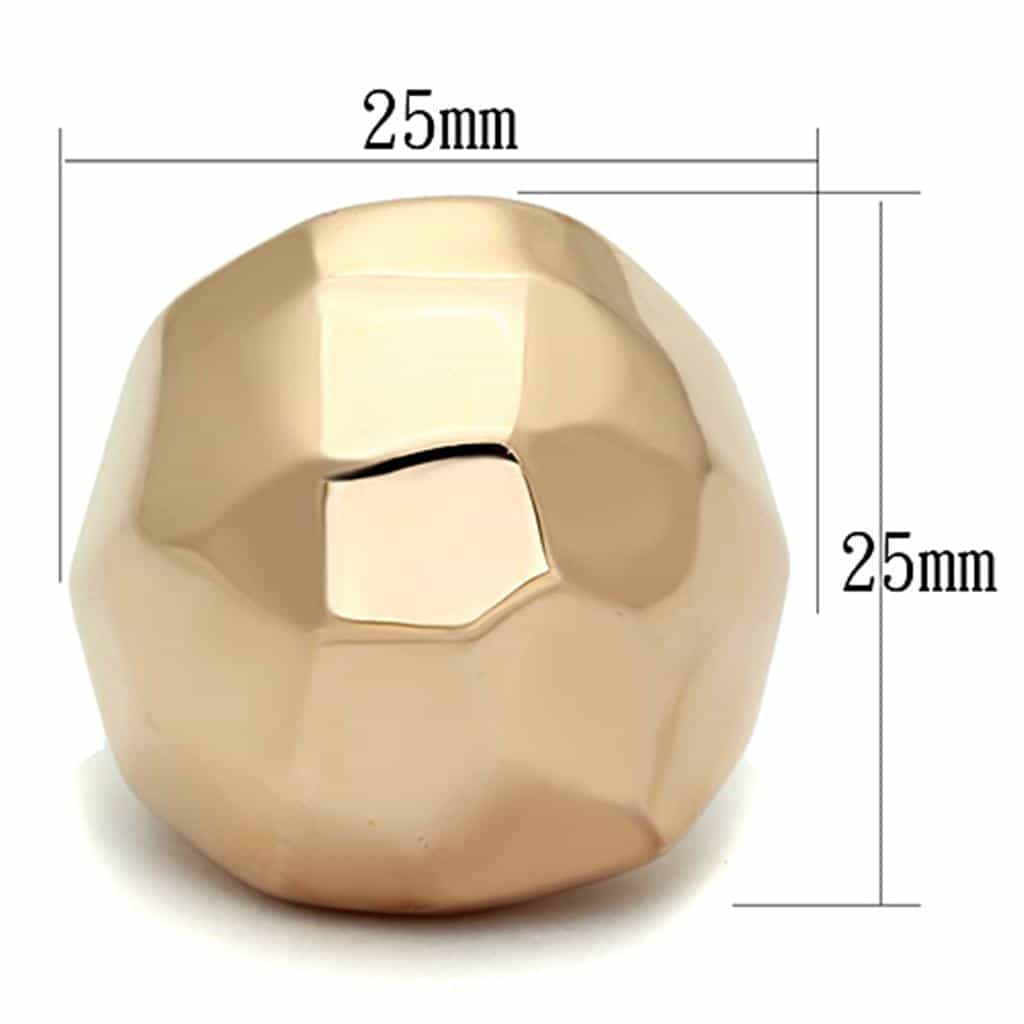 Brass Rose Gold Polished Hammered Organic Dome Cocktail Ring view 3
