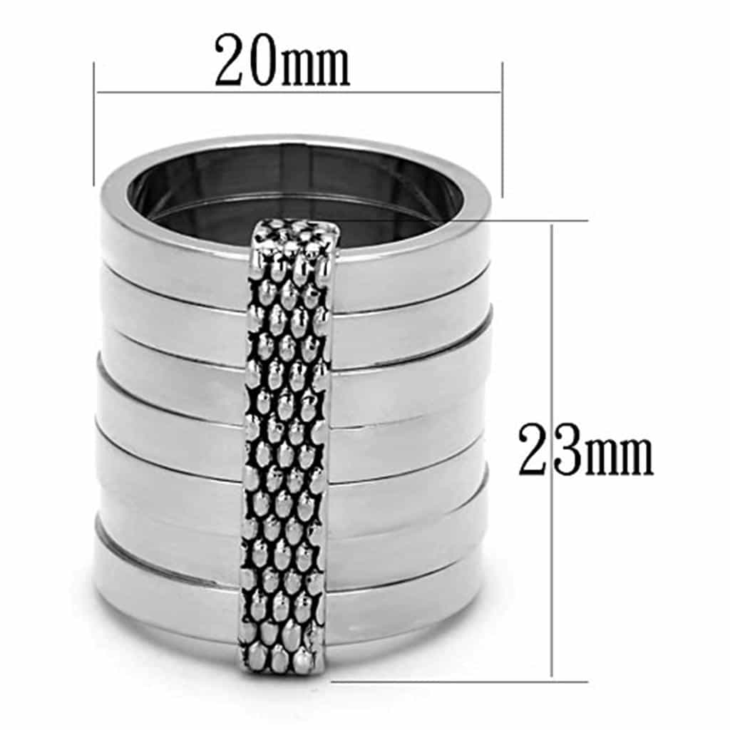 Brass Silver Honeycomb Mesh Texture Wide Band Cocktail Ring view 3