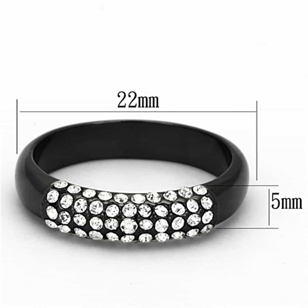 Brass Black IP CZ Pave Dome Band Ring view 3