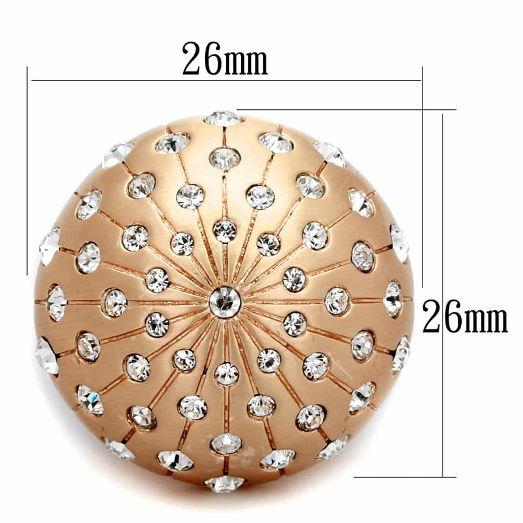 Brass Rose Gold CZ Starburst Dome Cocktail Ring view 3