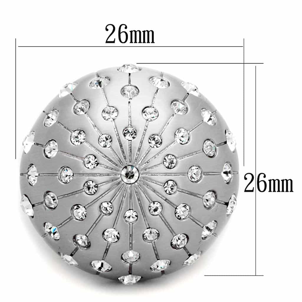 Brass Silver CZ Starburst Dome Cocktail Ring view 3
