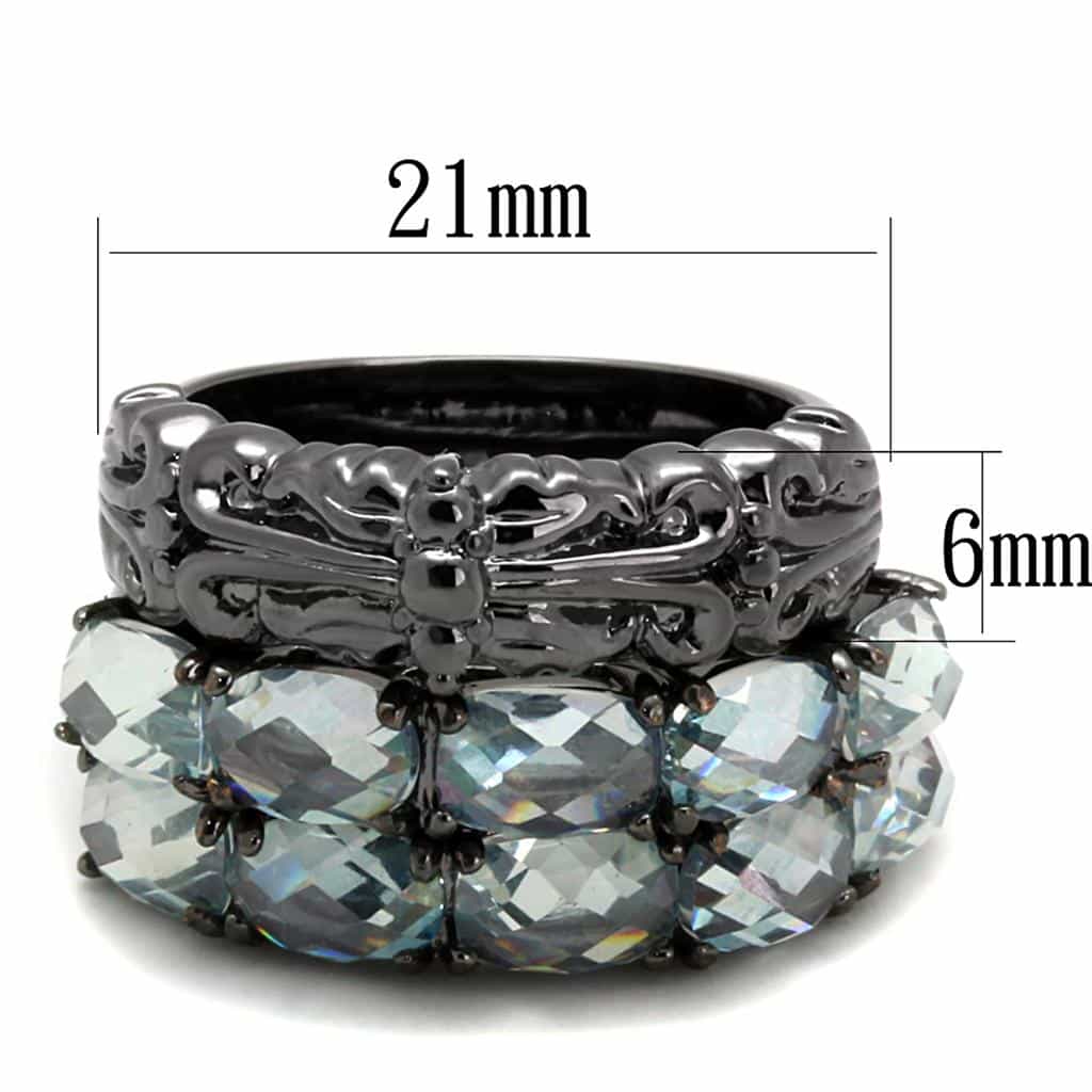 Brass Gunmetal Crystal Multi Stone Cluster Dome Cocktail Ring view 3