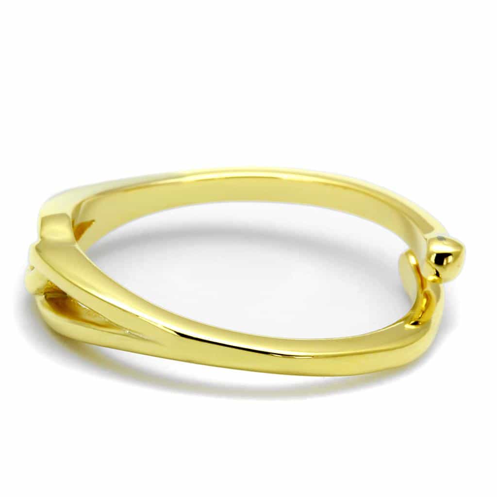 Brass Gold Polished Plain Adjustable Heart Toe Ring view 5